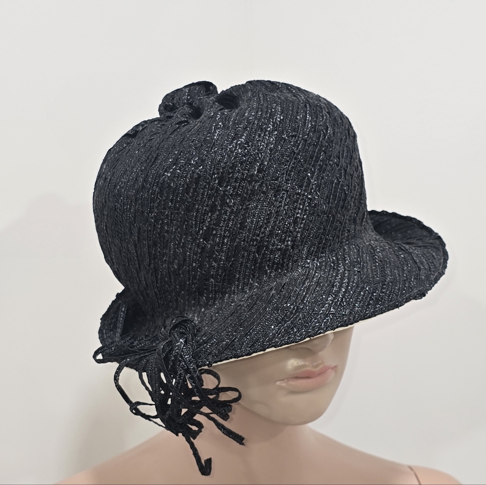 Vintage 1960s Yves Saint Laurent Paris - New York Woven/Straw Statement Hat